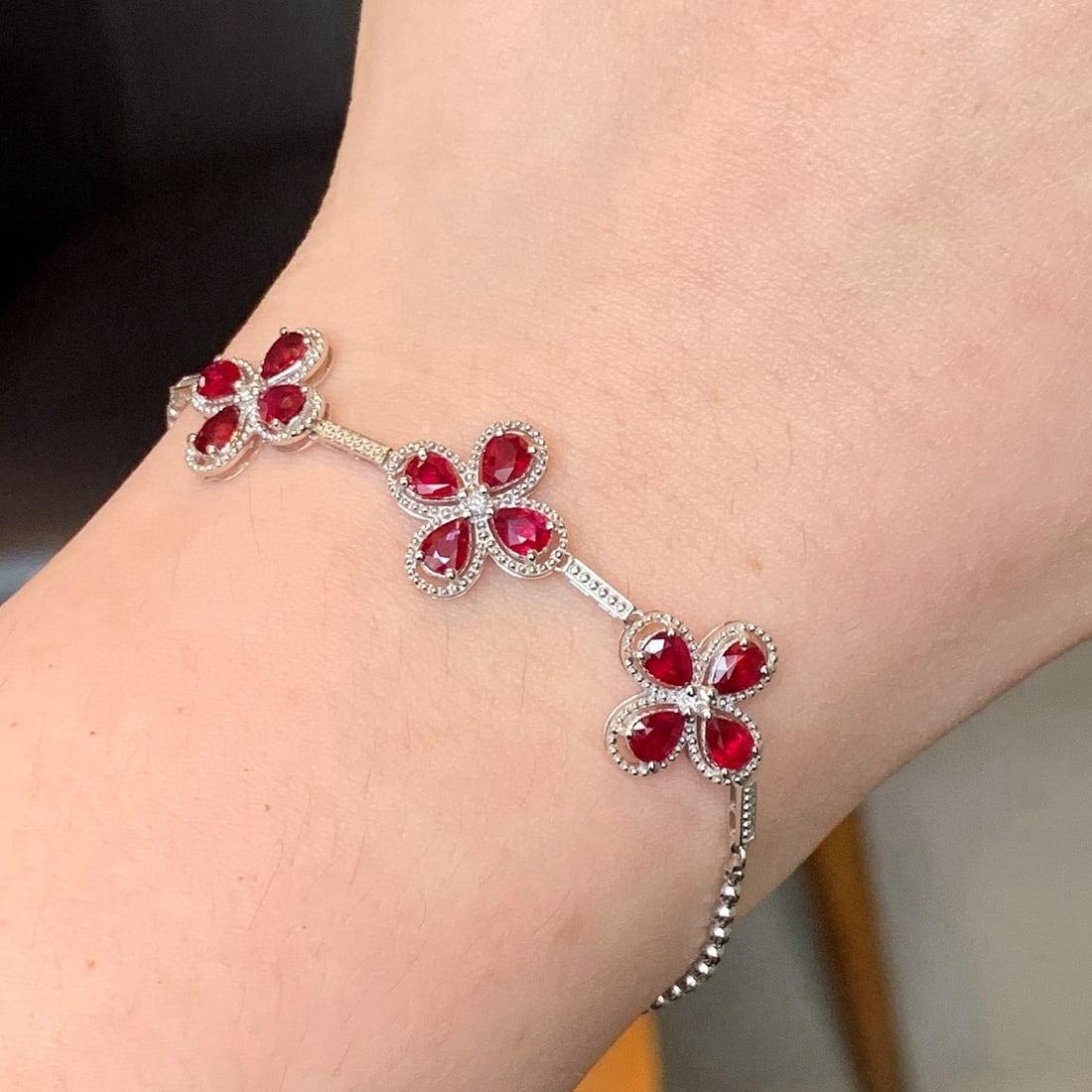 14k Gold 2.35 Ctw Natural Ruby & Diamond Bracelet - 6