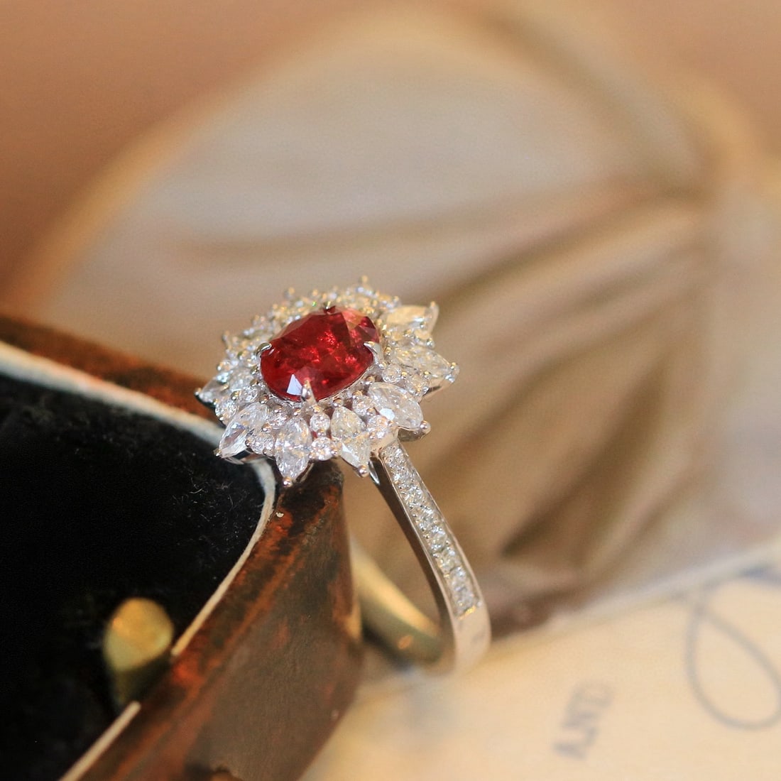 14k Gold 1.46 Ctw Natural Ruby & Diamond Ring - 3