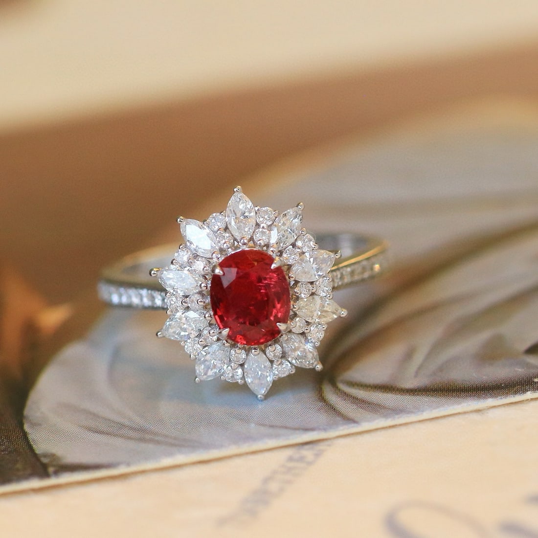 14k Gold 1.46 Ctw Natural Ruby & Diamond Ring - 6