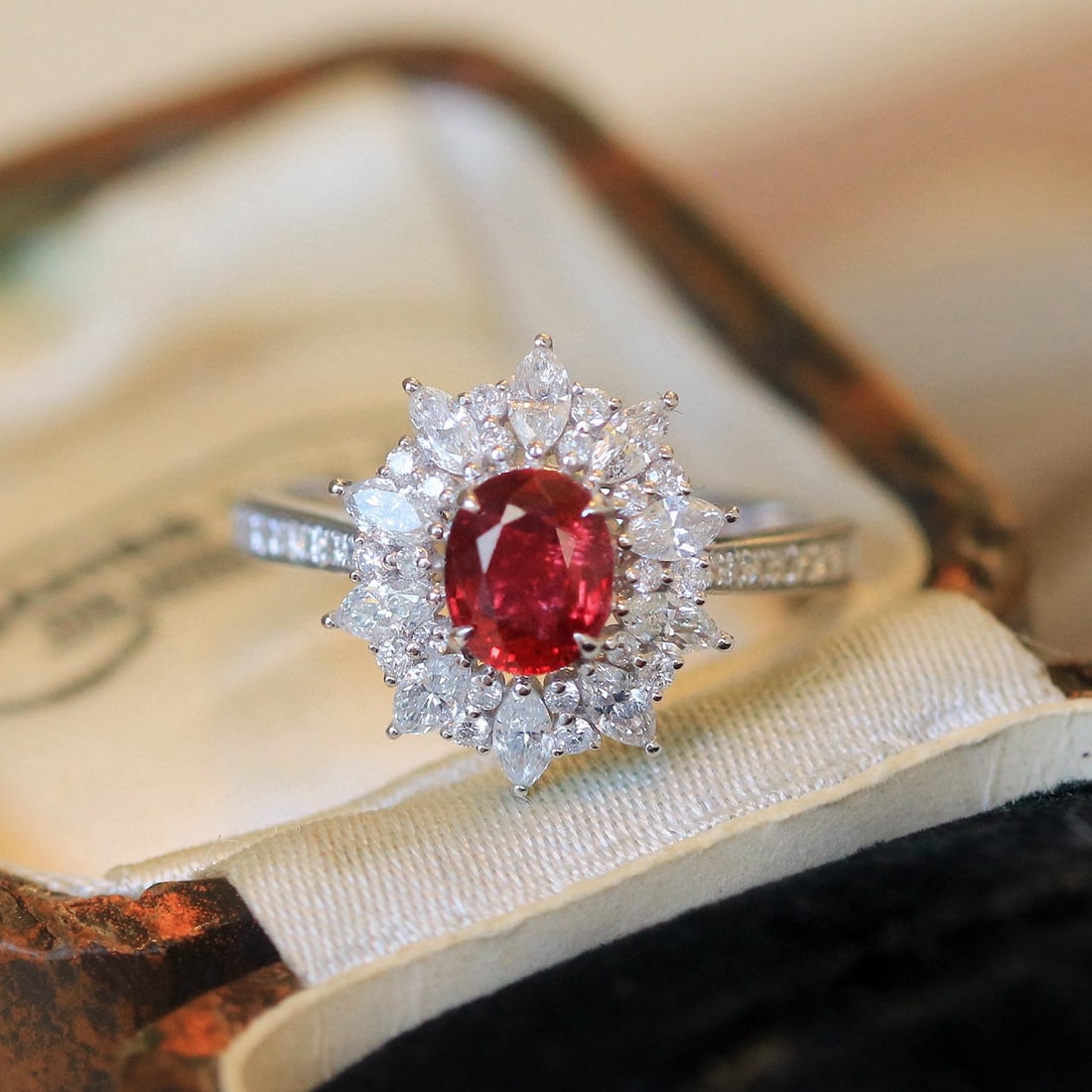 14k Gold 1.46 Ctw Natural Ruby & Diamond Ring - 7