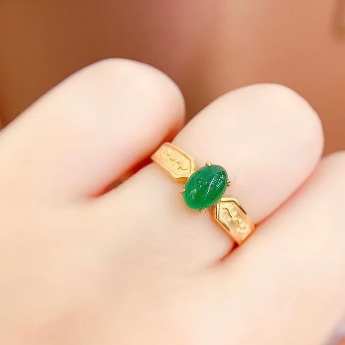 14k Gold 1.2 Ct Natural Emerald Ring - 3