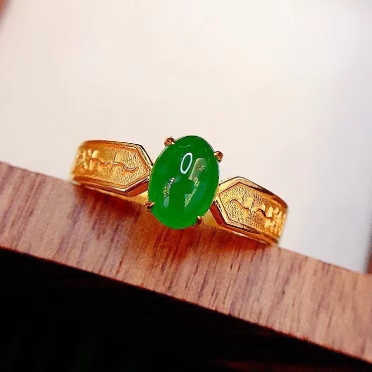 14k Gold 1.2 Ct Natural Emerald Ring - 4