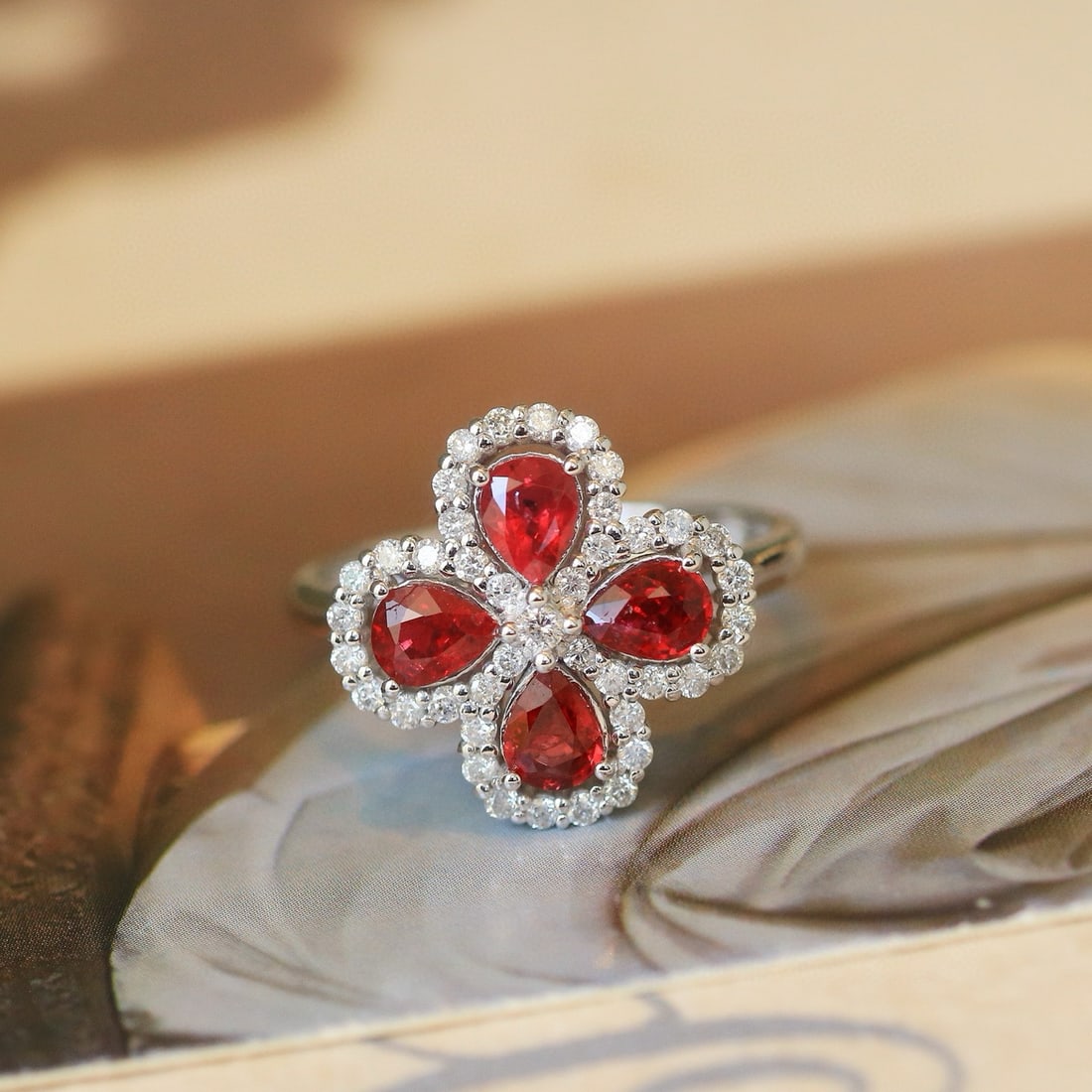 14k Gold 1.88 Ctw Natural Ruby & Diamond Ring - 5