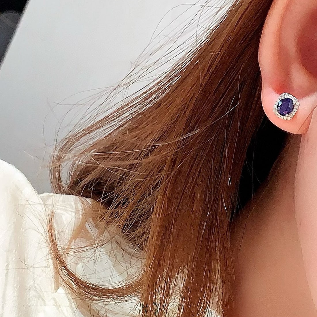14k Gold 2.22 Ctw Natural Sapphire & Diamond Earrings - 5
