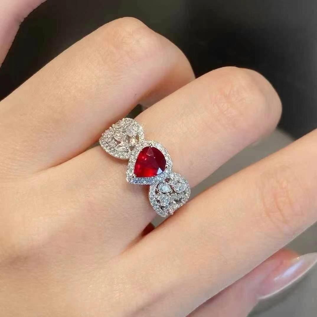14k Gold 1.93 Ctw Natural Ruby & Diamond Ring - 2
