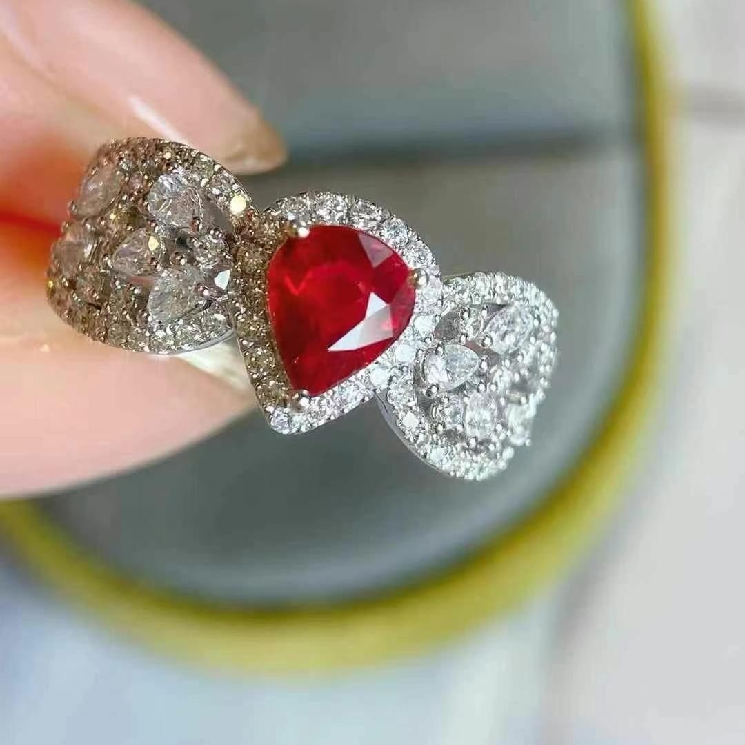 14k Gold 1.93 Ctw Natural Ruby & Diamond Ring - 4