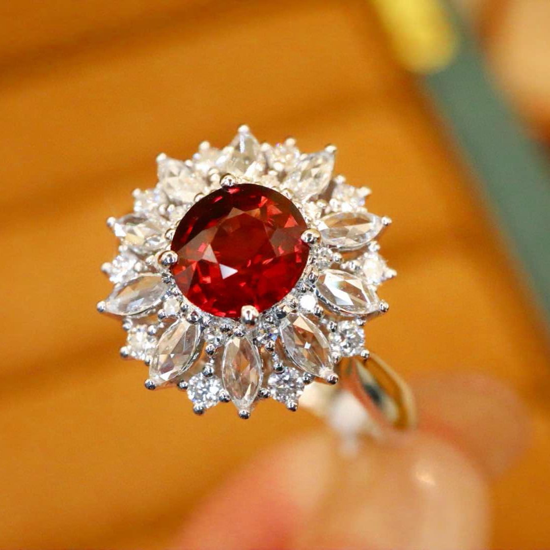 14k Gold 1.32 Ctw Natural Ruby & Diamond Ring - 3