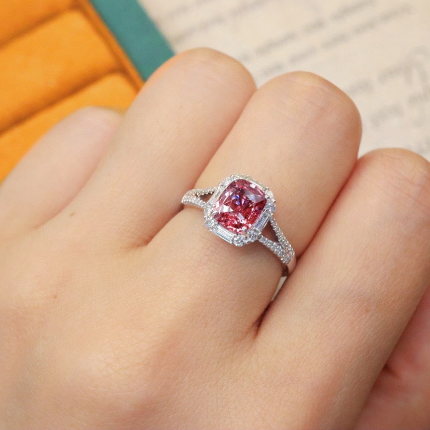 14k Gold 2.07 Ctw Natural Padparadscha Sapphire & Diamond Ring - 5