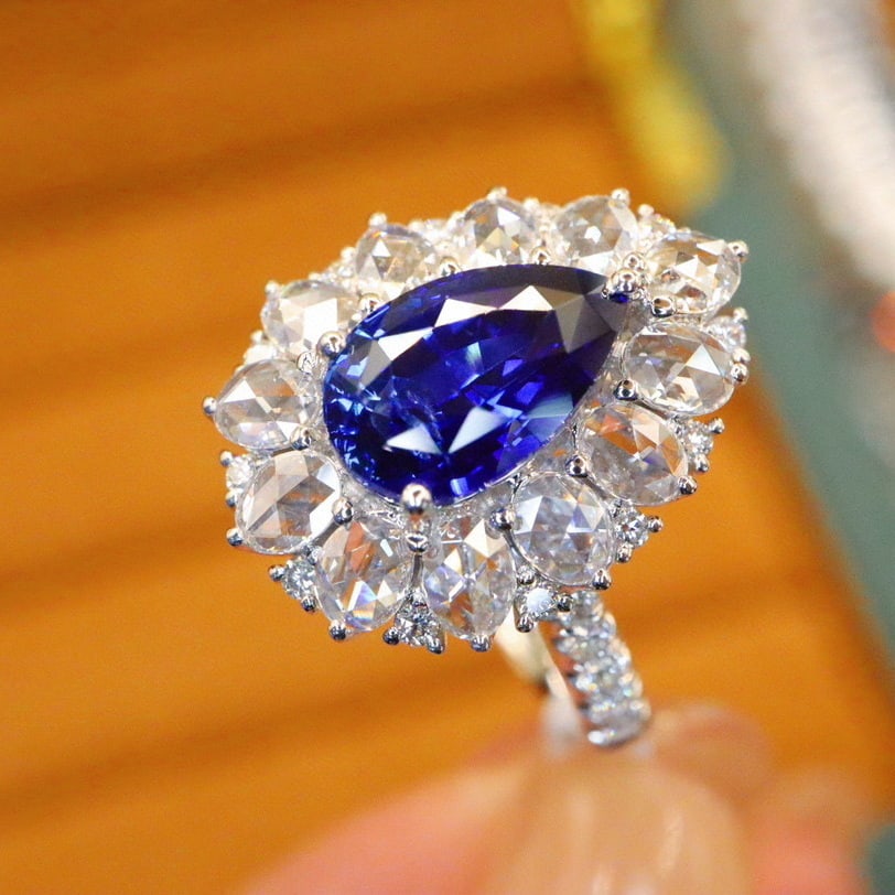 14k Gold 3.24 Ctw Natural Sapphire & Diamond Ring - 3
