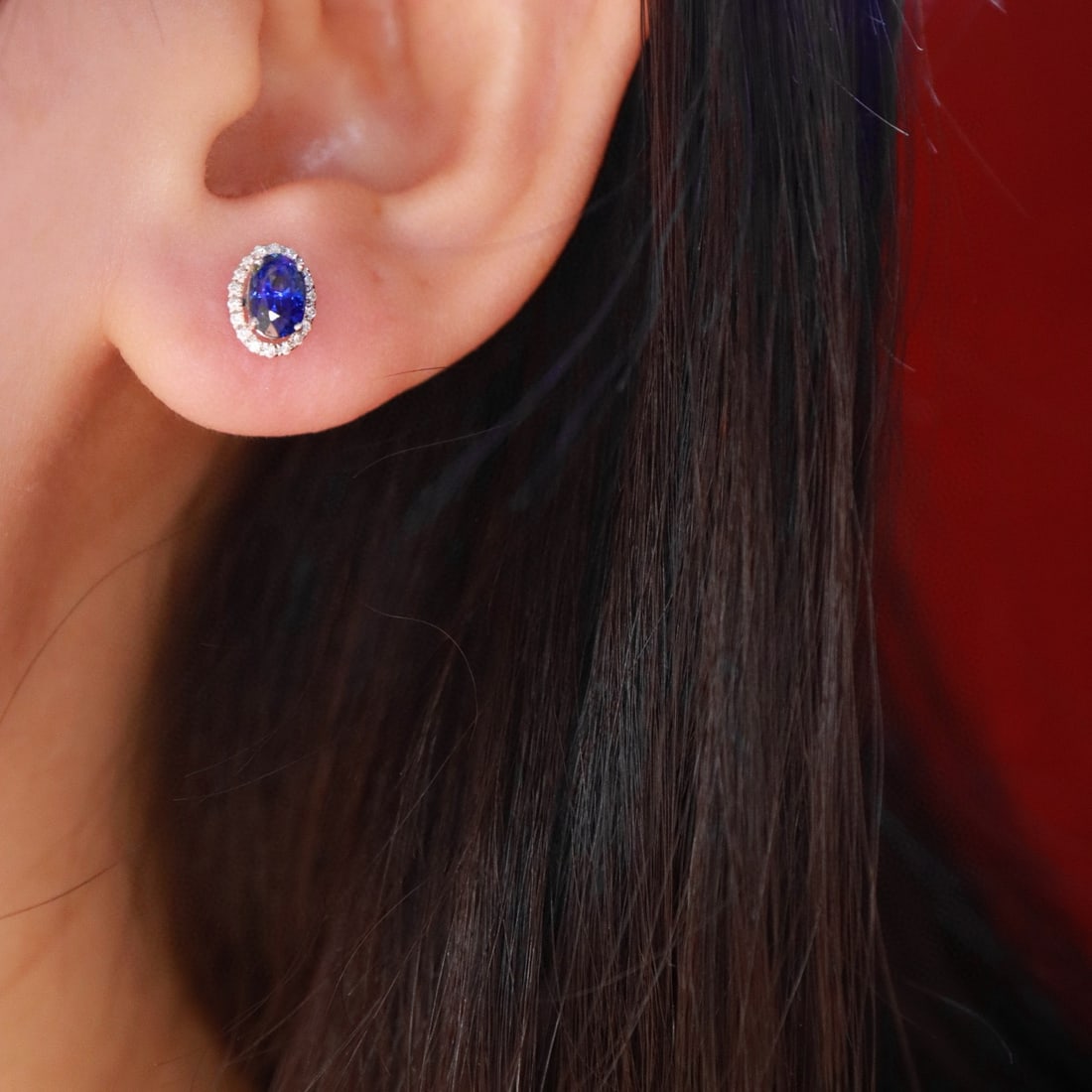 14k Gold 1.73 Ctw Natural Sapphire & Diamond Earrings - 6