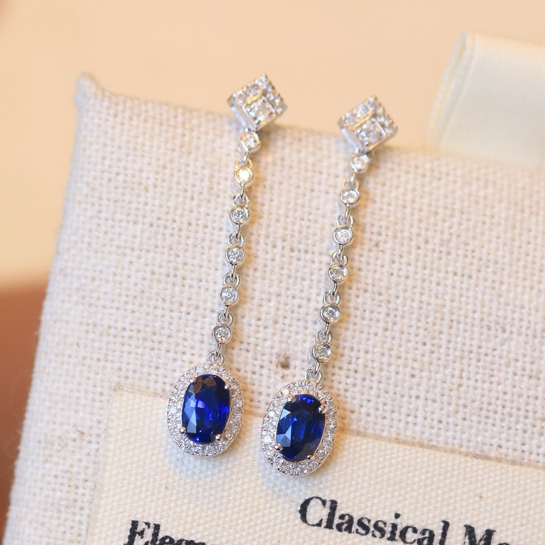 14k Gold 1.53 Ctw Natural Sapphire & Diamond Earrings - 6