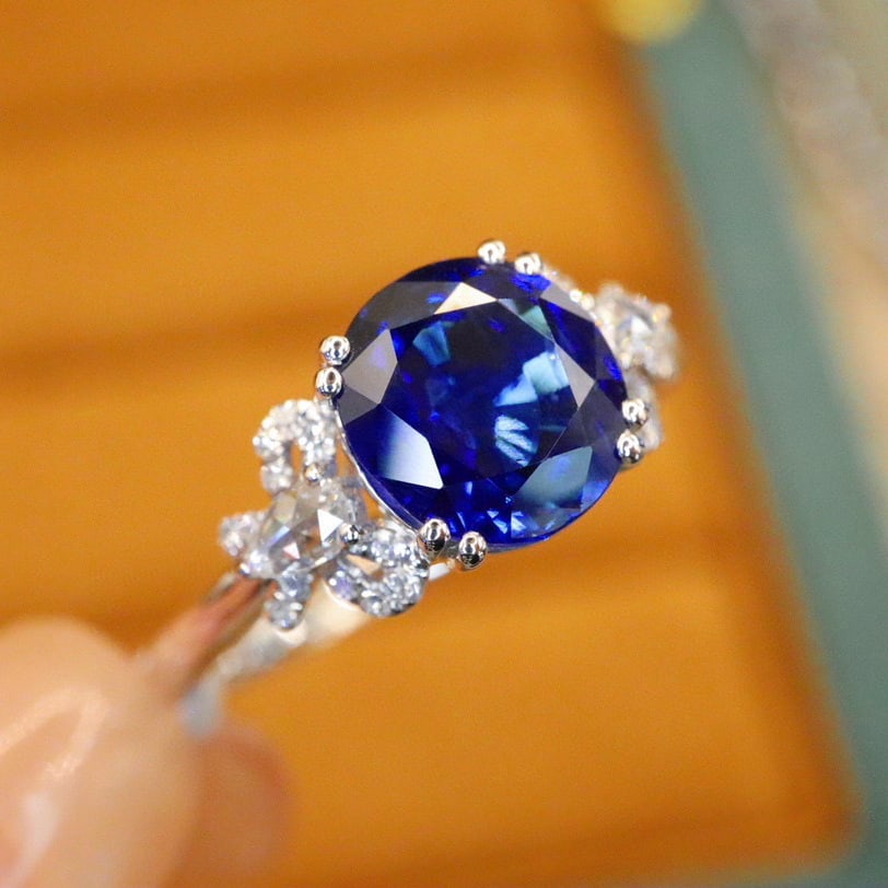 14k Gold 2.15 Ctw Natural Sapphire & Diamond Ring - 2