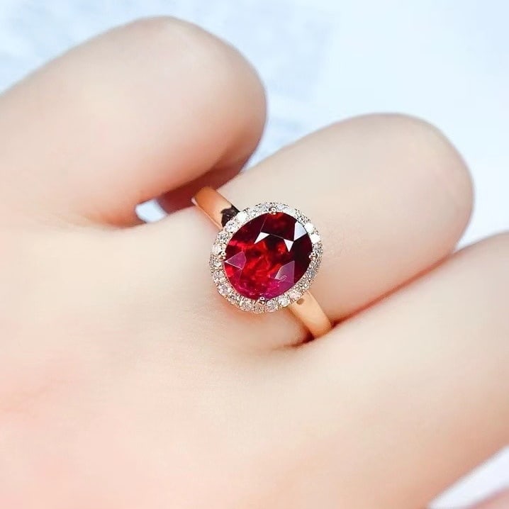 14k Gold 2.35 Ct Natural Tourmaline & Diamond Ring - 3