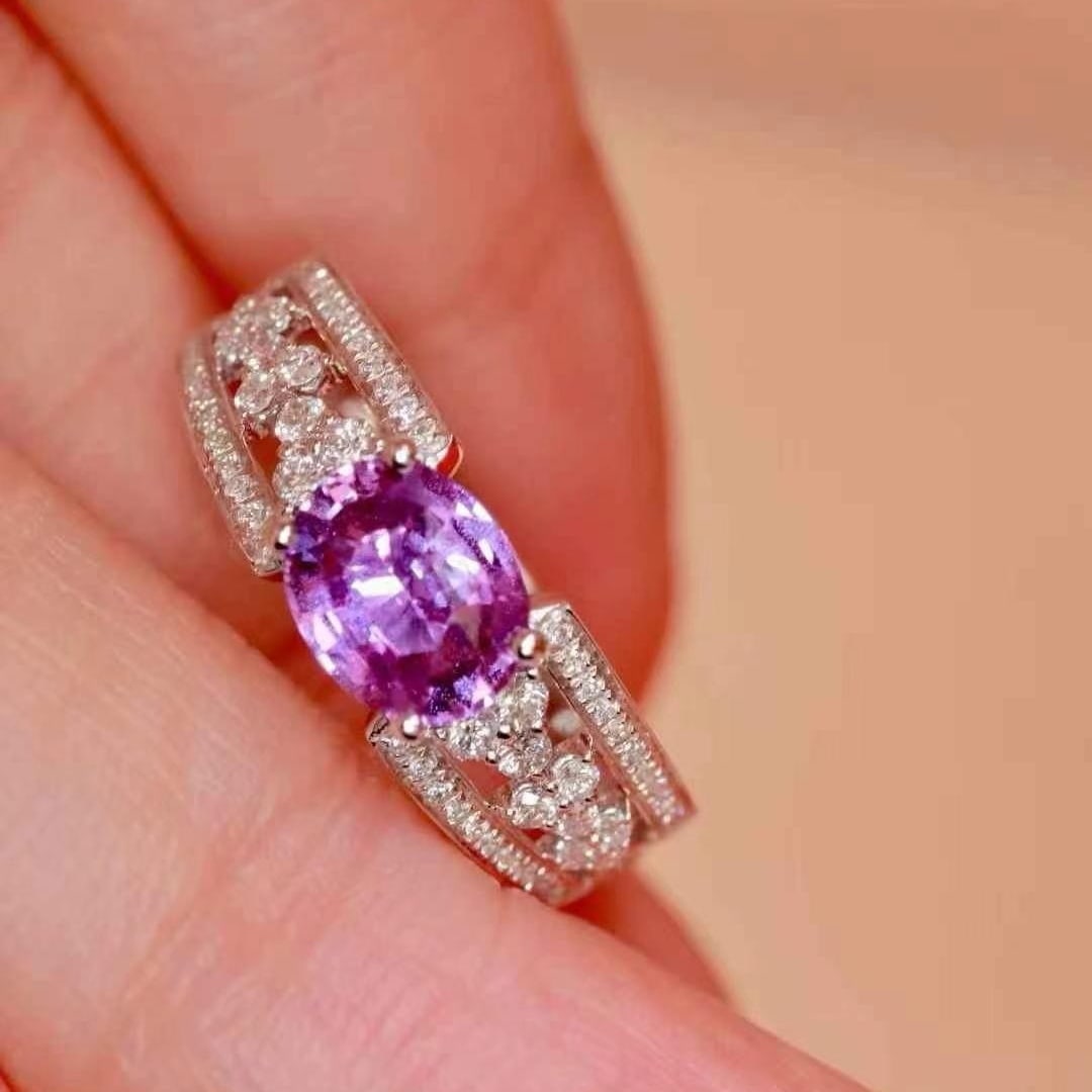14k Gold 1.52 Ctw Natural Sapphire & Diamond Ring - 2