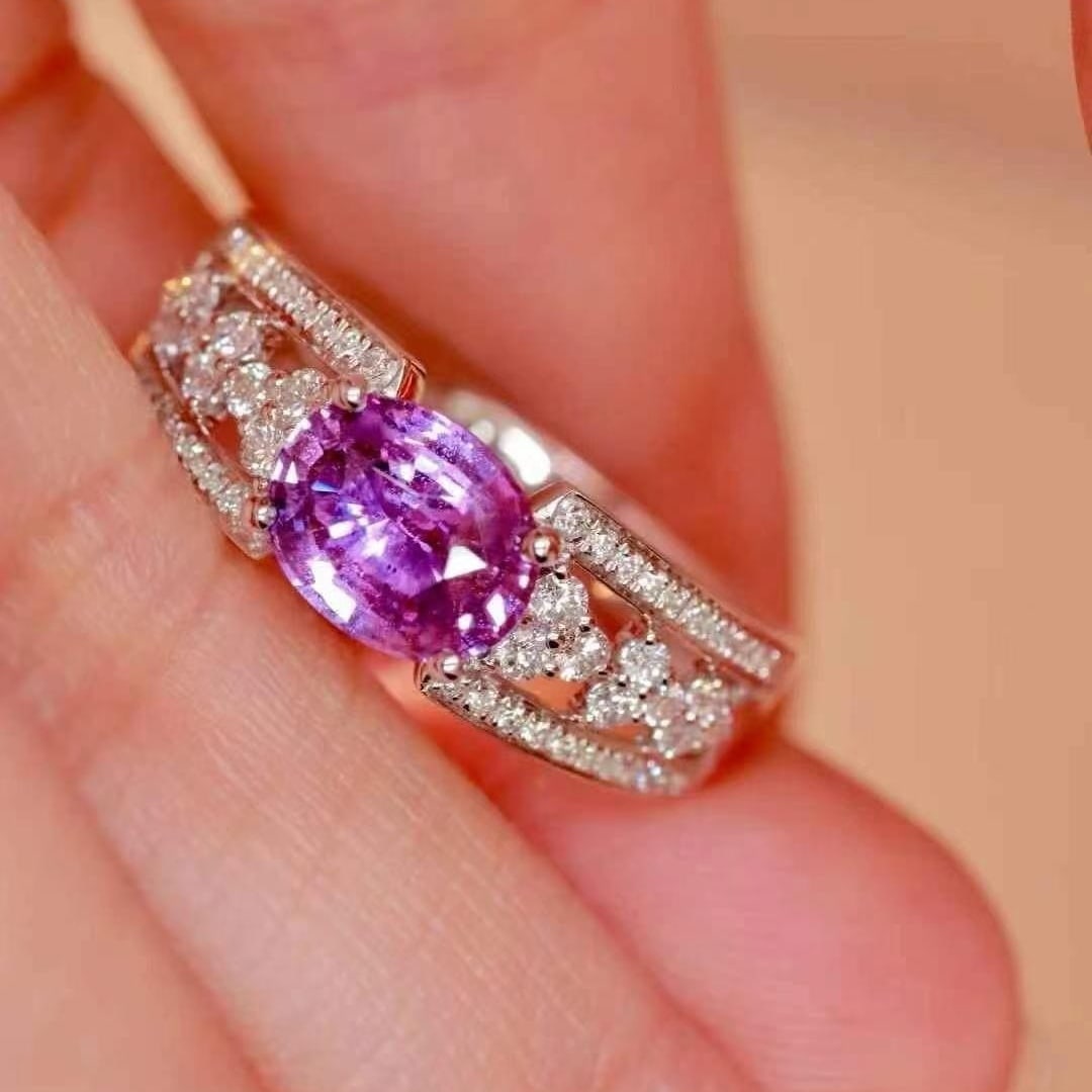 14k Gold 1.52 Ctw Natural Sapphire & Diamond Ring - 3