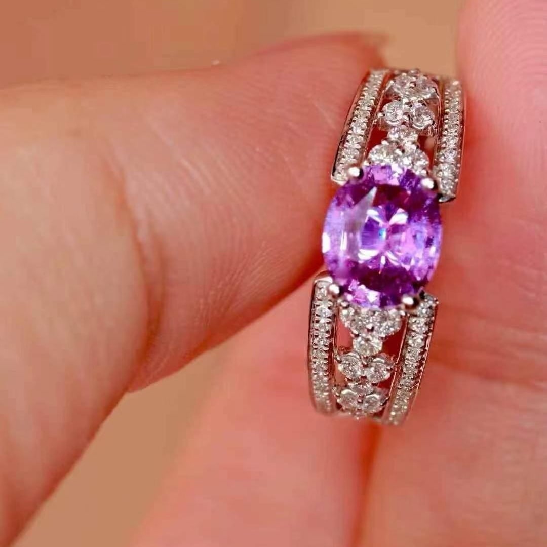 14k Gold 1.52 Ctw Natural Sapphire & Diamond Ring - 4