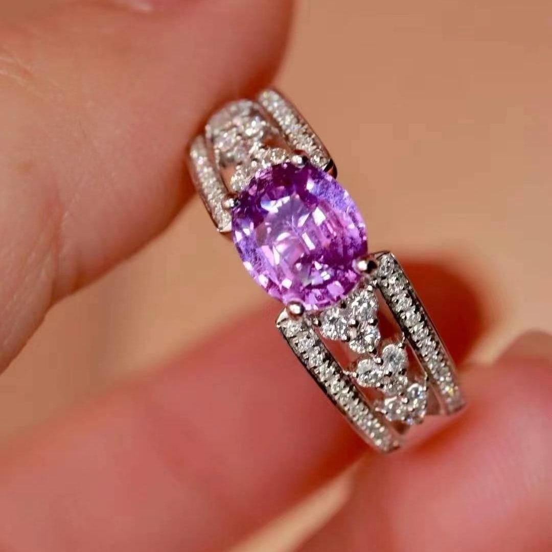14k Gold 1.52 Ctw Natural Sapphire & Diamond Ring - 5