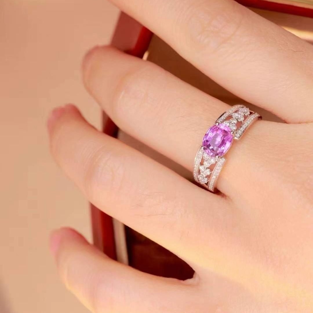 14k Gold 1.52 Ctw Natural Sapphire & Diamond Ring - 6