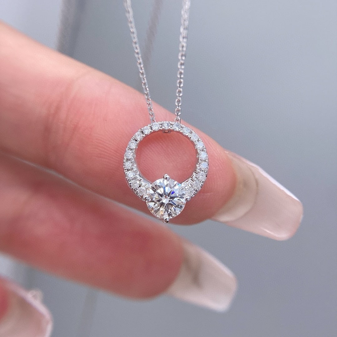 14k Gold 0.51 Ct Natural H Diamond Necklace: Ref:230982436 / / gold content:14k gold / / main gemstone:diamond / / shape:round / / carat weight:0. 51ct / / clarity grade:vs-si / / color:h / / treatment:natural / / cut grade:g / / / / adjacent