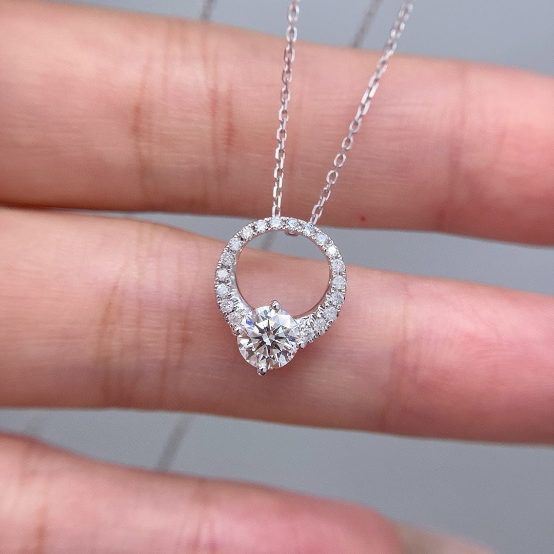14k Gold 0.51 Ct Natural H Diamond Necklace - 5