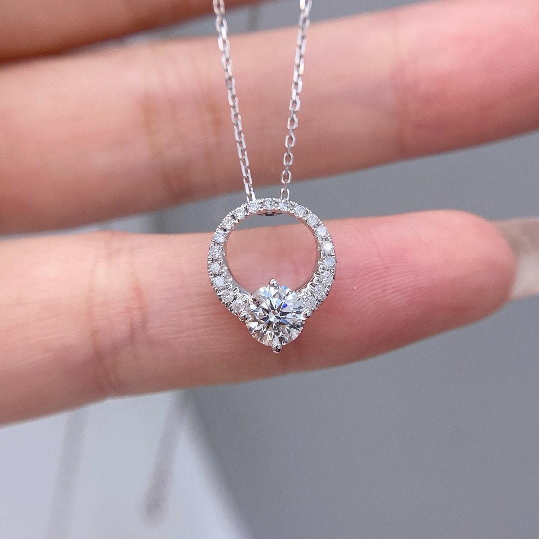 14k Gold 0.51 Ct Natural H Diamond Necklace - 6
