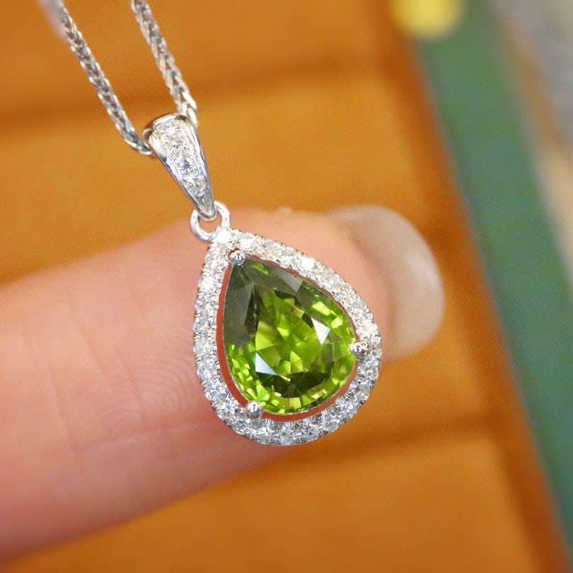 14k Gold 1.57 Ctw Natural Sapphire & Diamond Pendant( Without Chain ) - 2