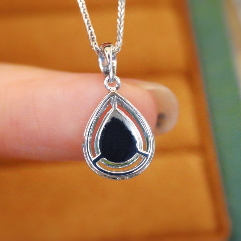14k Gold 1.57 Ctw Natural Sapphire & Diamond Pendant( Without Chain ) - 4