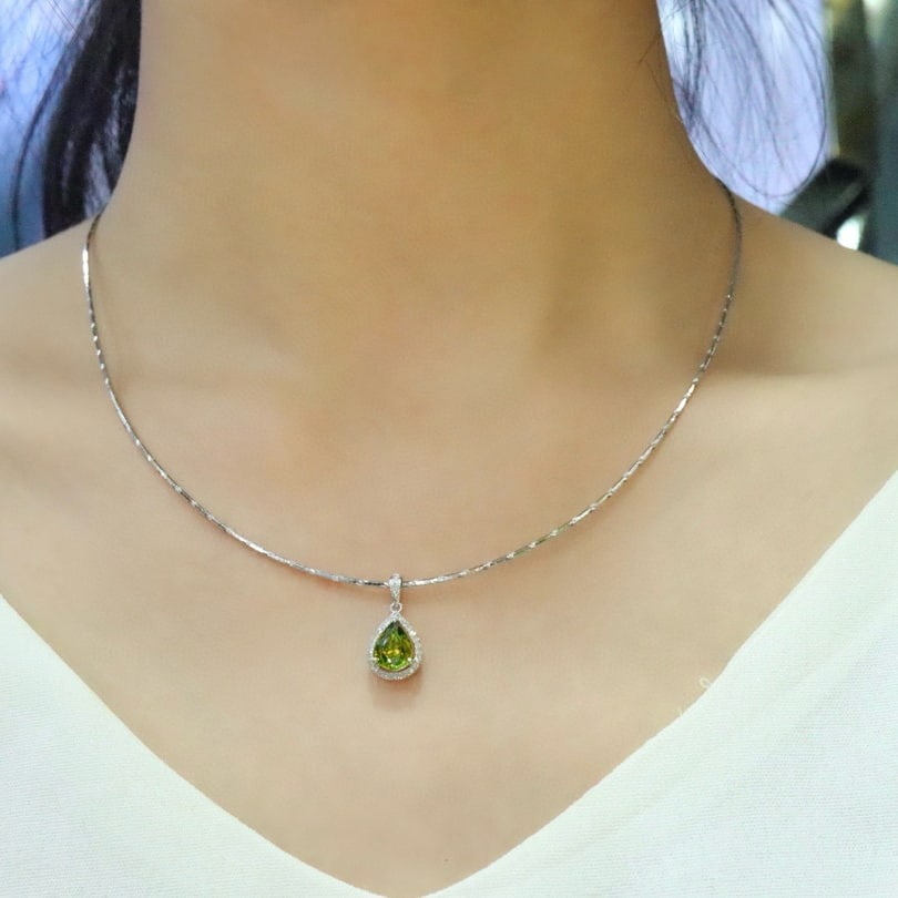 14k Gold 1.57 Ctw Natural Sapphire & Diamond Pendant( Without Chain ) - 5