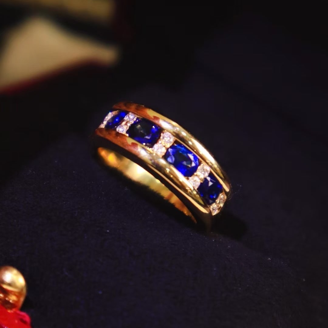 14k Gold 1.58 Ctw Natural Sapphire & Diamond Ring (1 of 5)