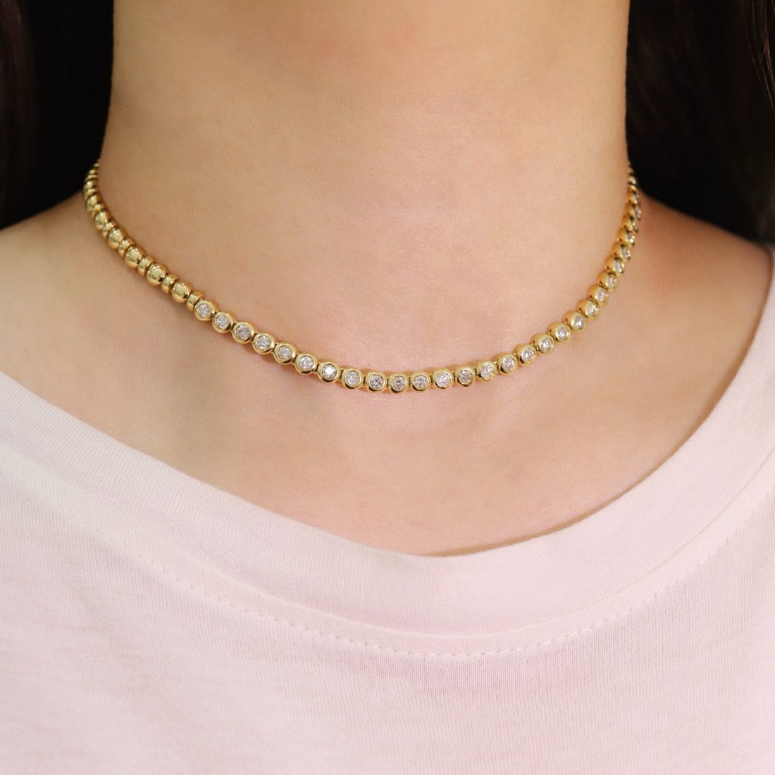 14k Gold 2.01 Ct Natural H Diamond Necklace - 6