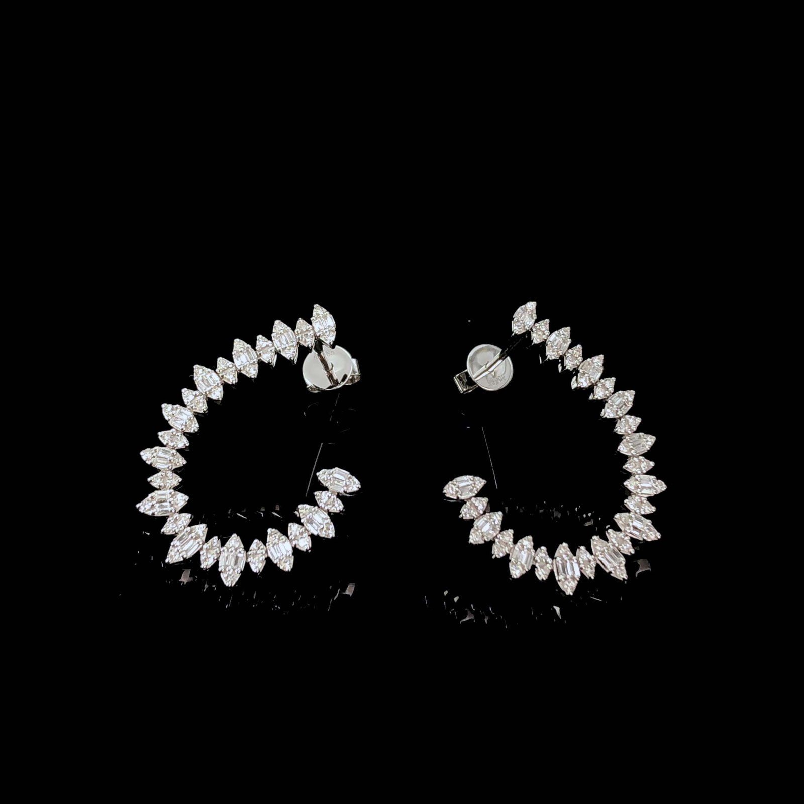 14k Gold 0.58 Ct Natural H Diamond Earrings - 2