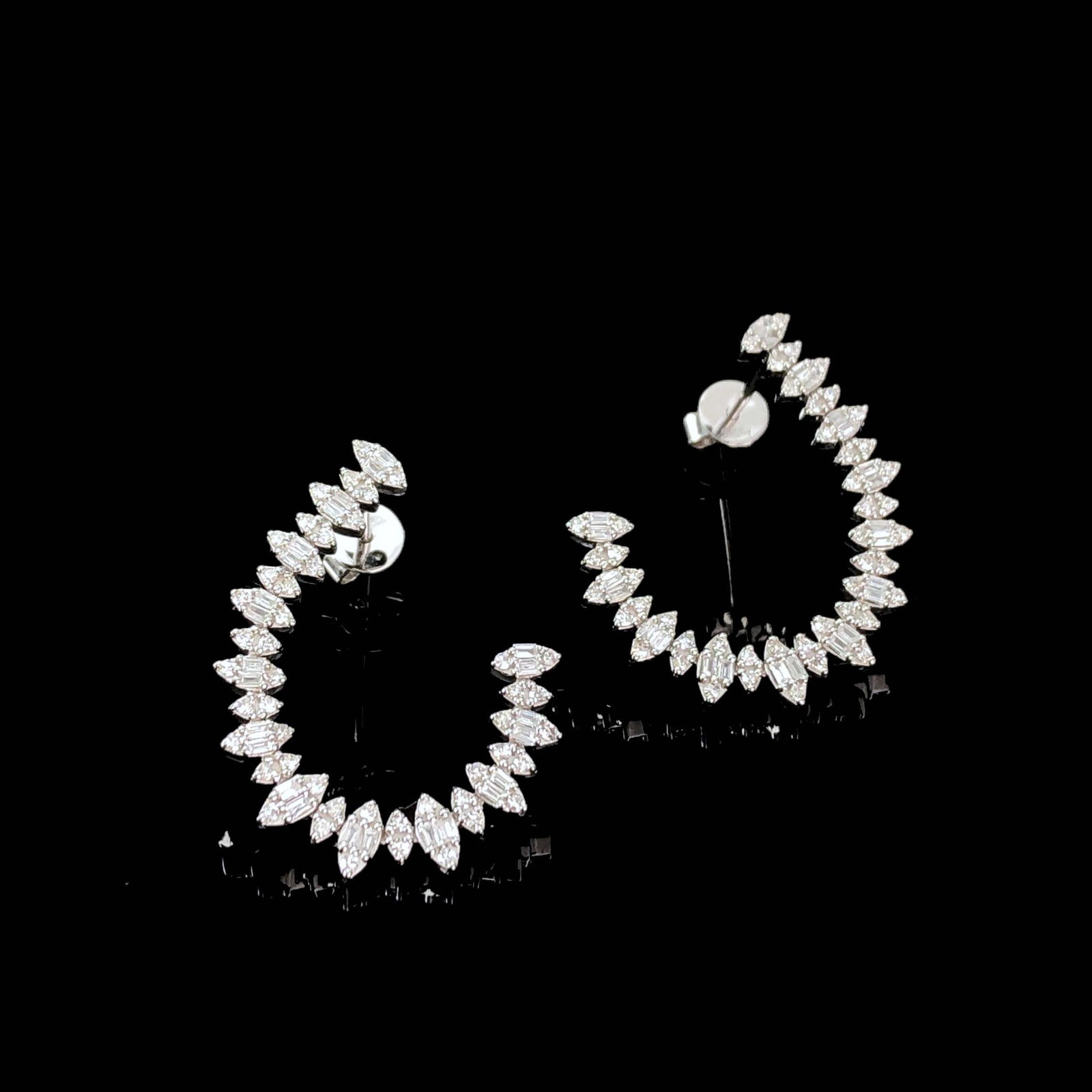 14k Gold 0.58 Ct Natural H Diamond Earrings - 3
