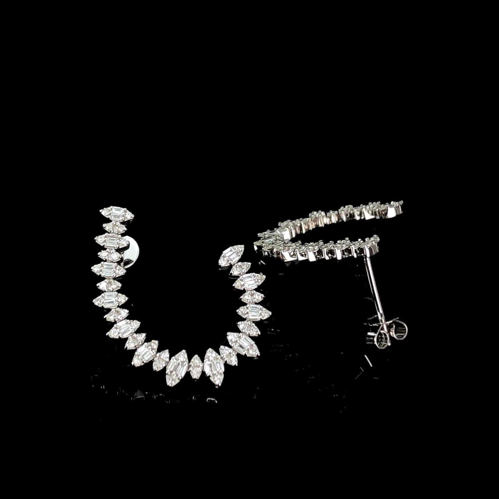14k Gold 0.58 Ct Natural H Diamond Earrings - 5