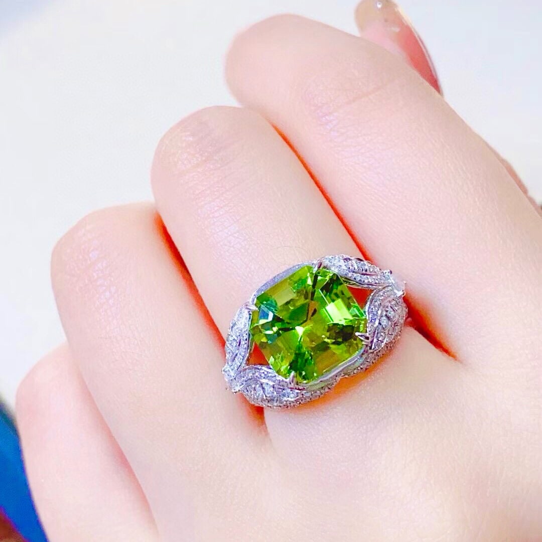 14k Gold 7.0 Ctw Natural Tourmaline & Diamond Ring - 4