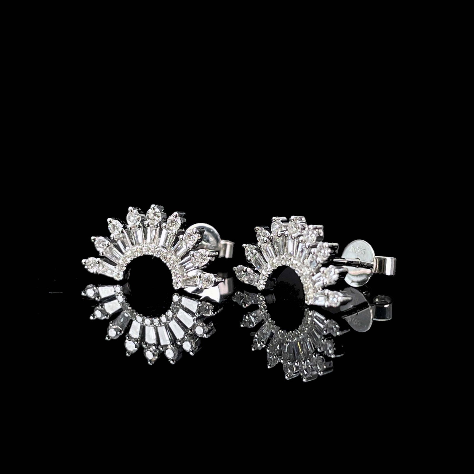 14k Gold 0.55 Ct Natural H Diamond Earrings - 5