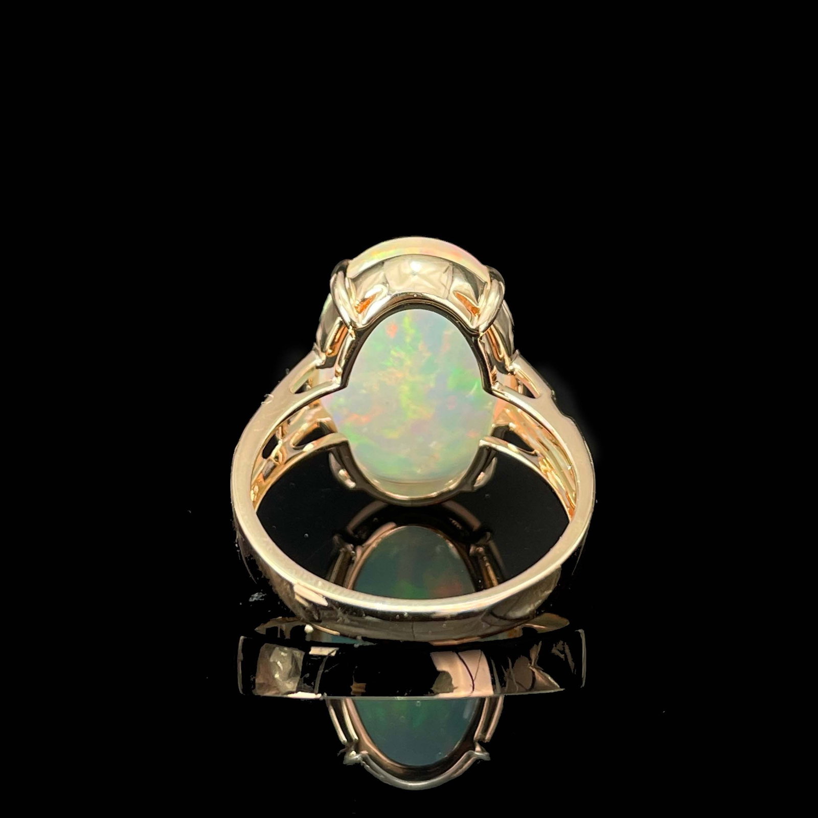 14k Gold 7.1 Ct Natural Opal & Diamond Ring - 5