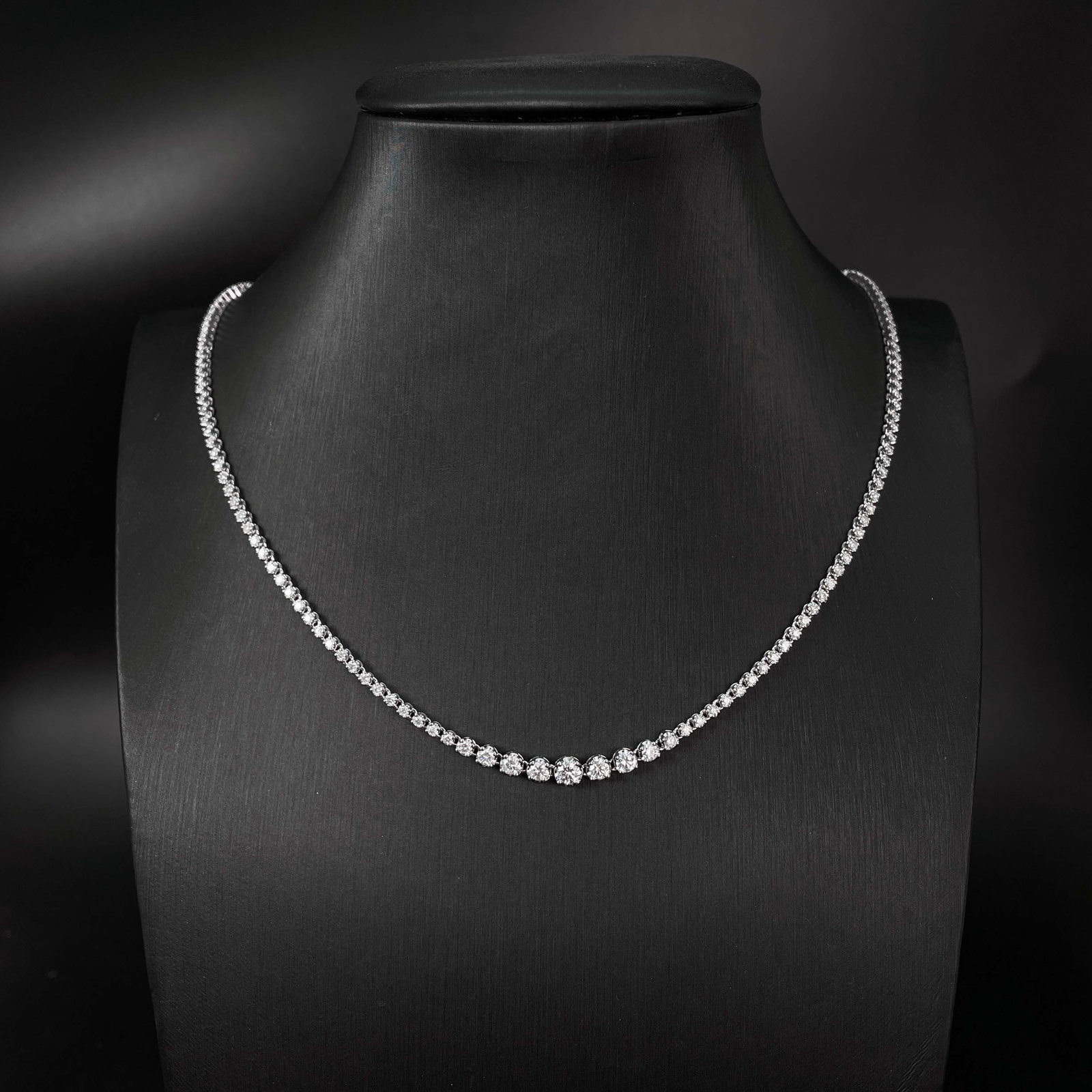 14k Gold 3.0 Ct Natural H Diamond Necklace - 3