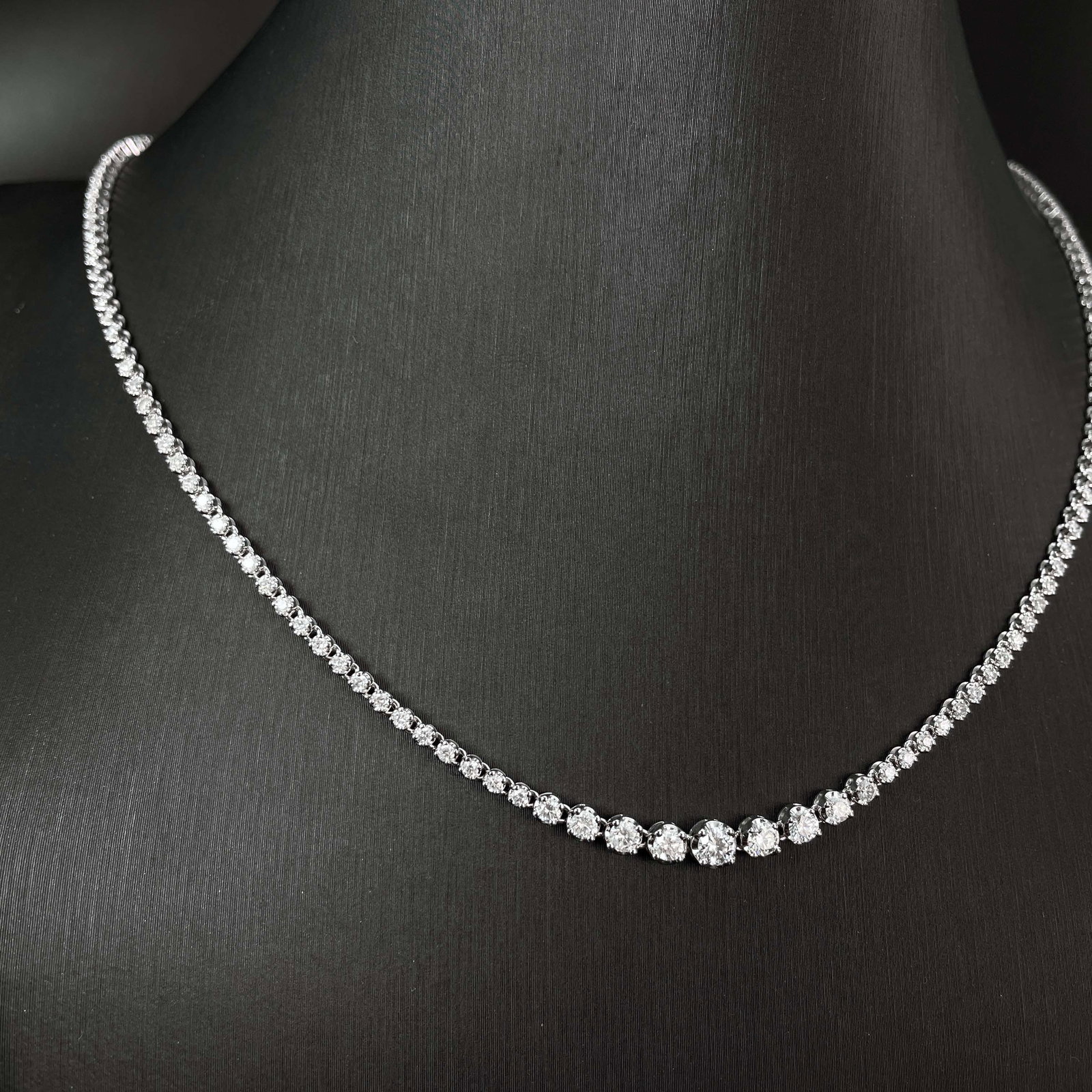 14k Gold 3.0 Ct Natural H Diamond Necklace - 4