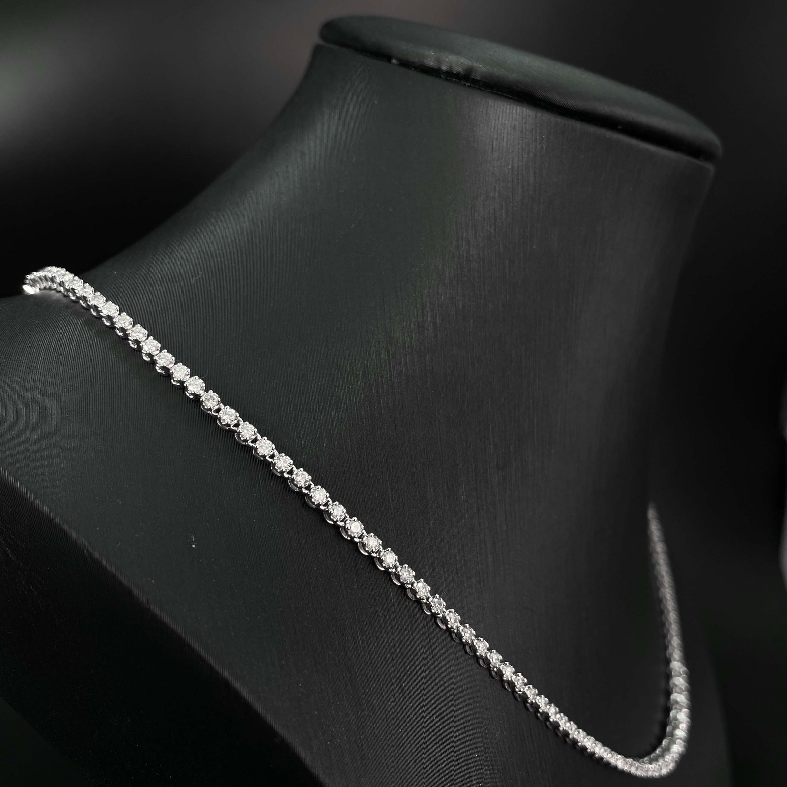 14k Gold 3.0 Ct Natural H Diamond Necklace - 5