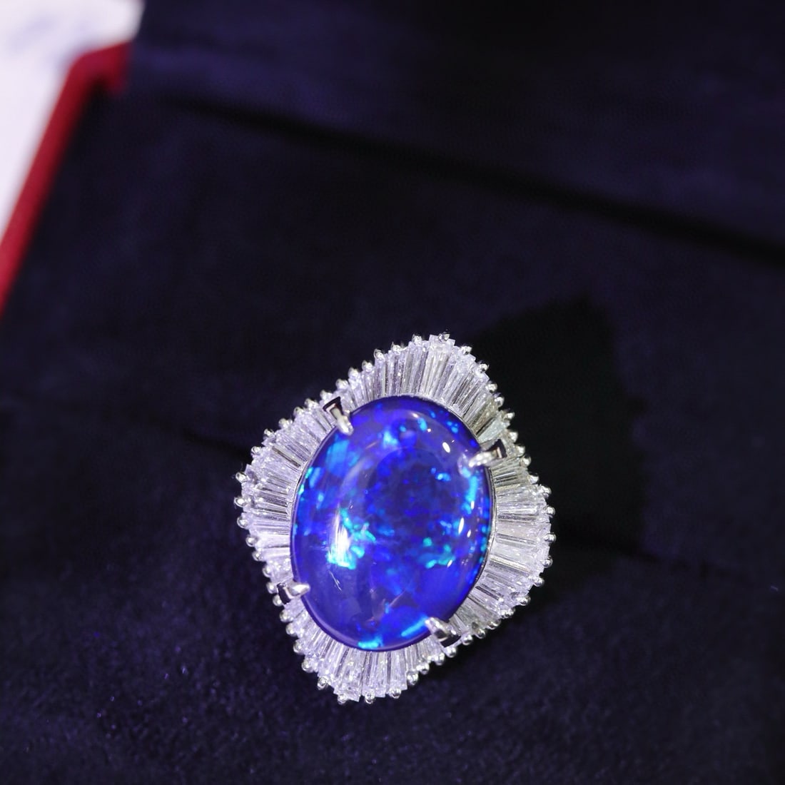 14k Gold 6.14 Ctw Natural Opal & Diamond Ring - 2
