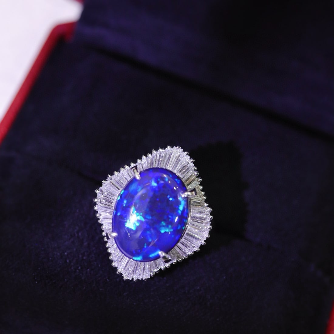 14k Gold 6.14 Ctw Natural Opal & Diamond Ring - 3