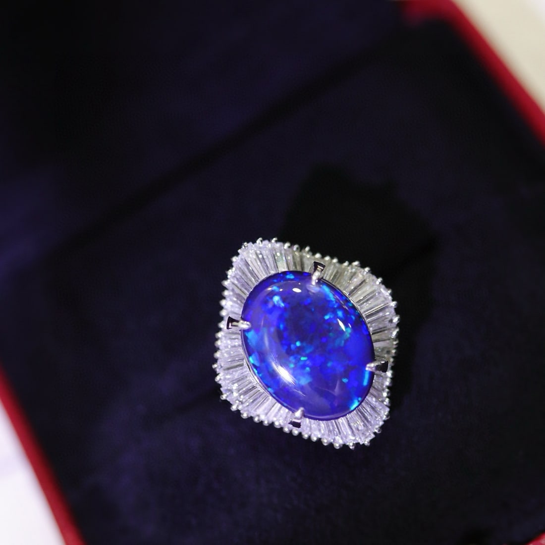 14k Gold 6.14 Ctw Natural Opal & Diamond Ring - 4