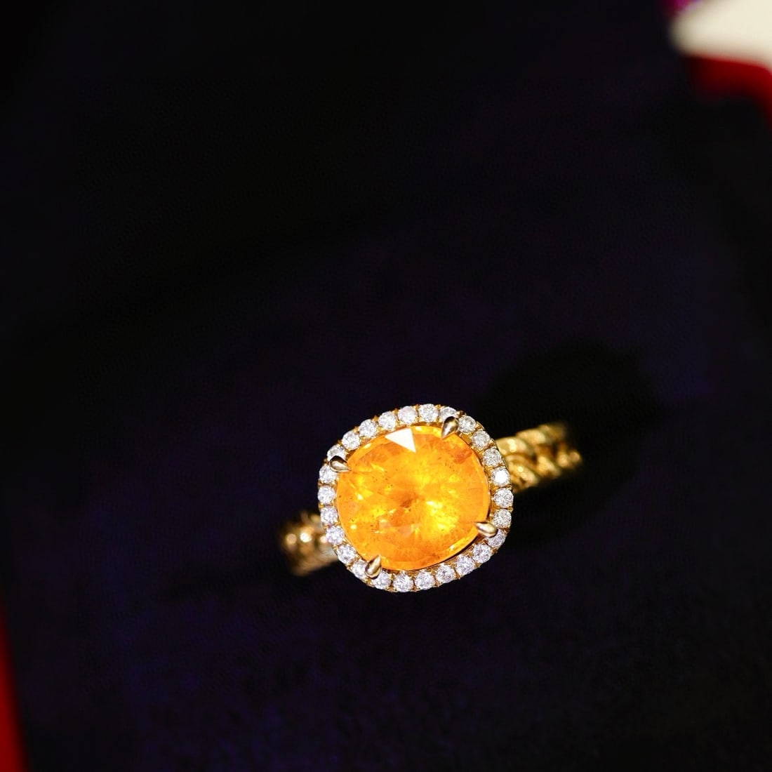 14k Gold 4.58 Ctw Natural Spessartine & Diamond Ring - 3
