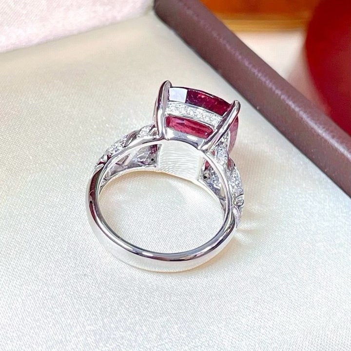 14k Gold 10.54 Ctw Natural Tourmaline & Diamond Ring - 3