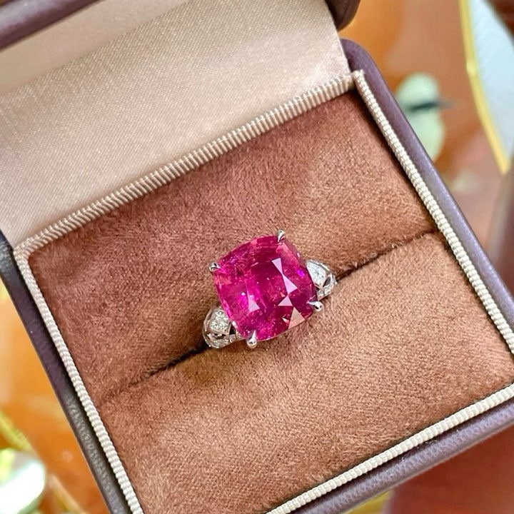 14k Gold 10.54 Ctw Natural Tourmaline & Diamond Ring - 5