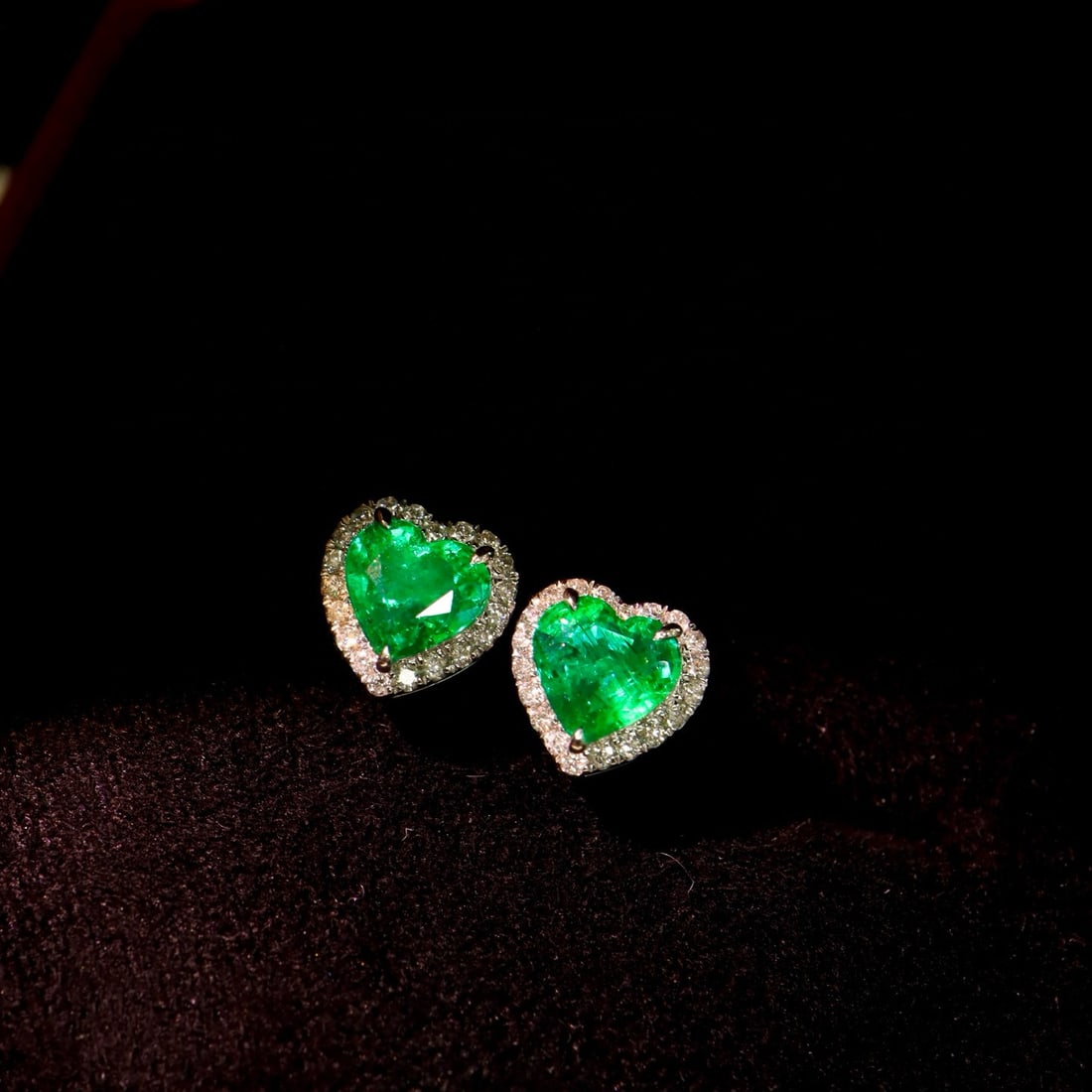 14k Gold 1.68 Ctw Natural Emerald & Diamond Earrings - 2