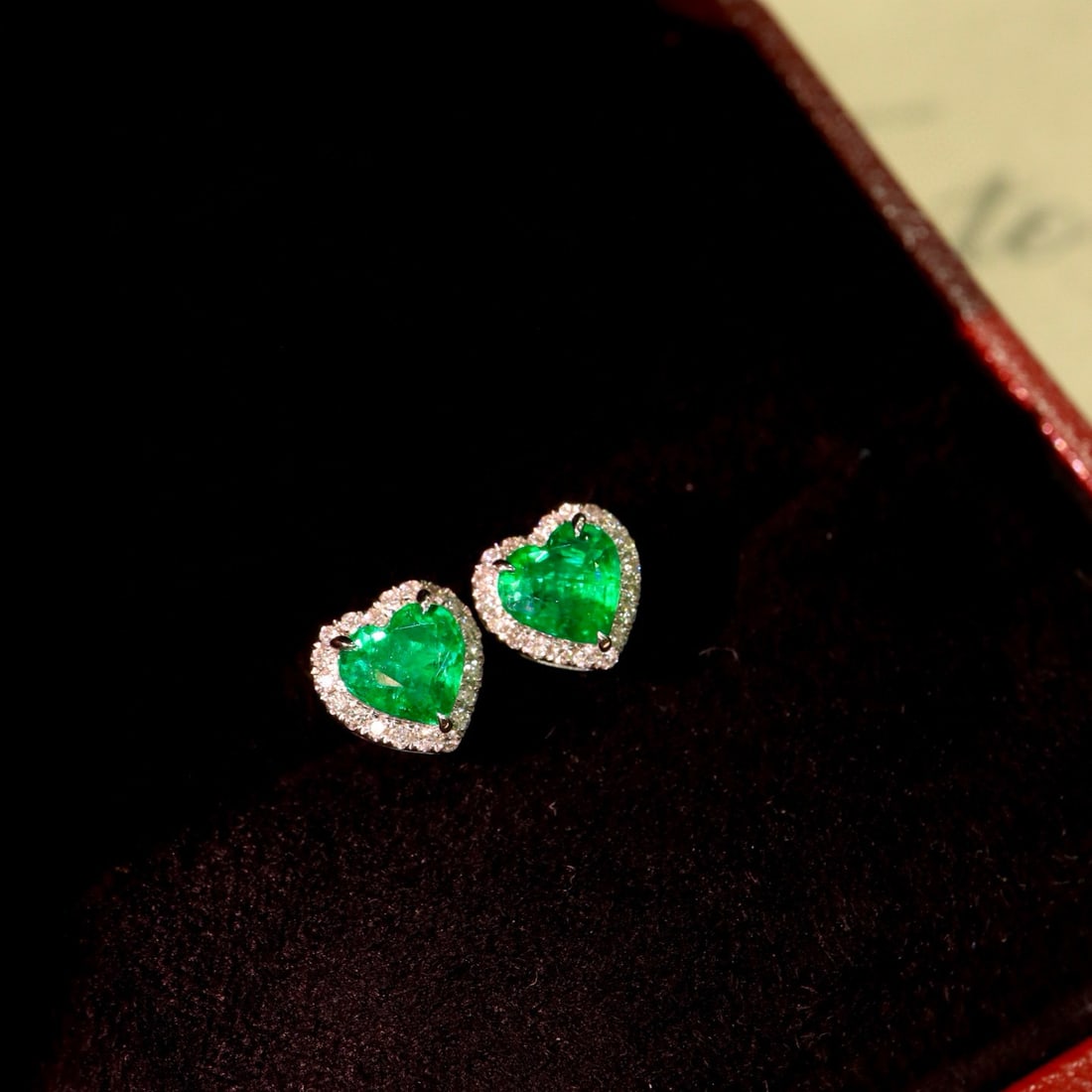14k Gold 1.68 Ctw Natural Emerald & Diamond Earrings - 3