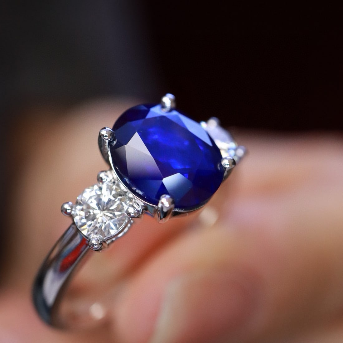 14k Gold 2.33 Ctw Natural Sapphire & Diamond Ring - 2