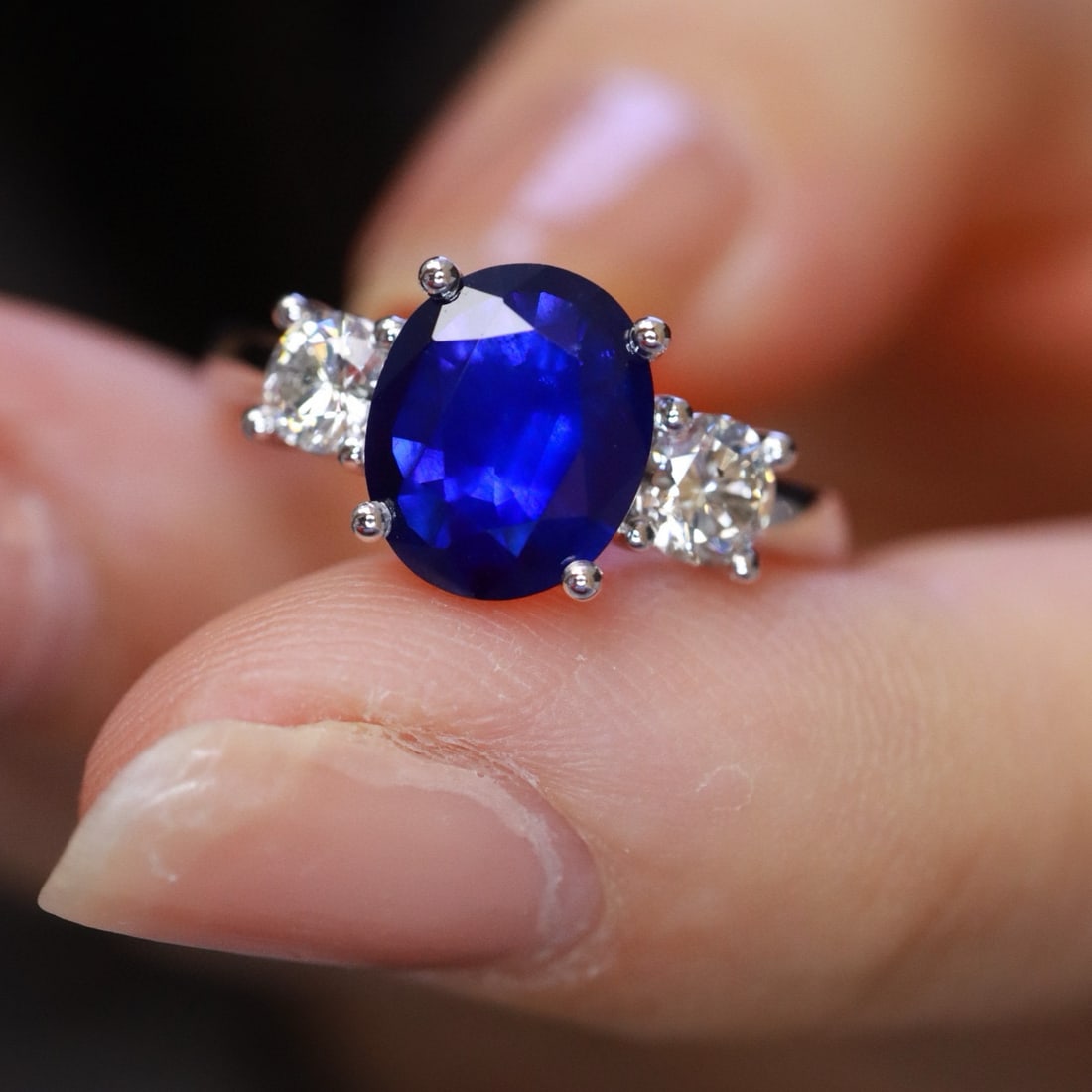 14k Gold 2.33 Ctw Natural Sapphire & Diamond Ring - 3