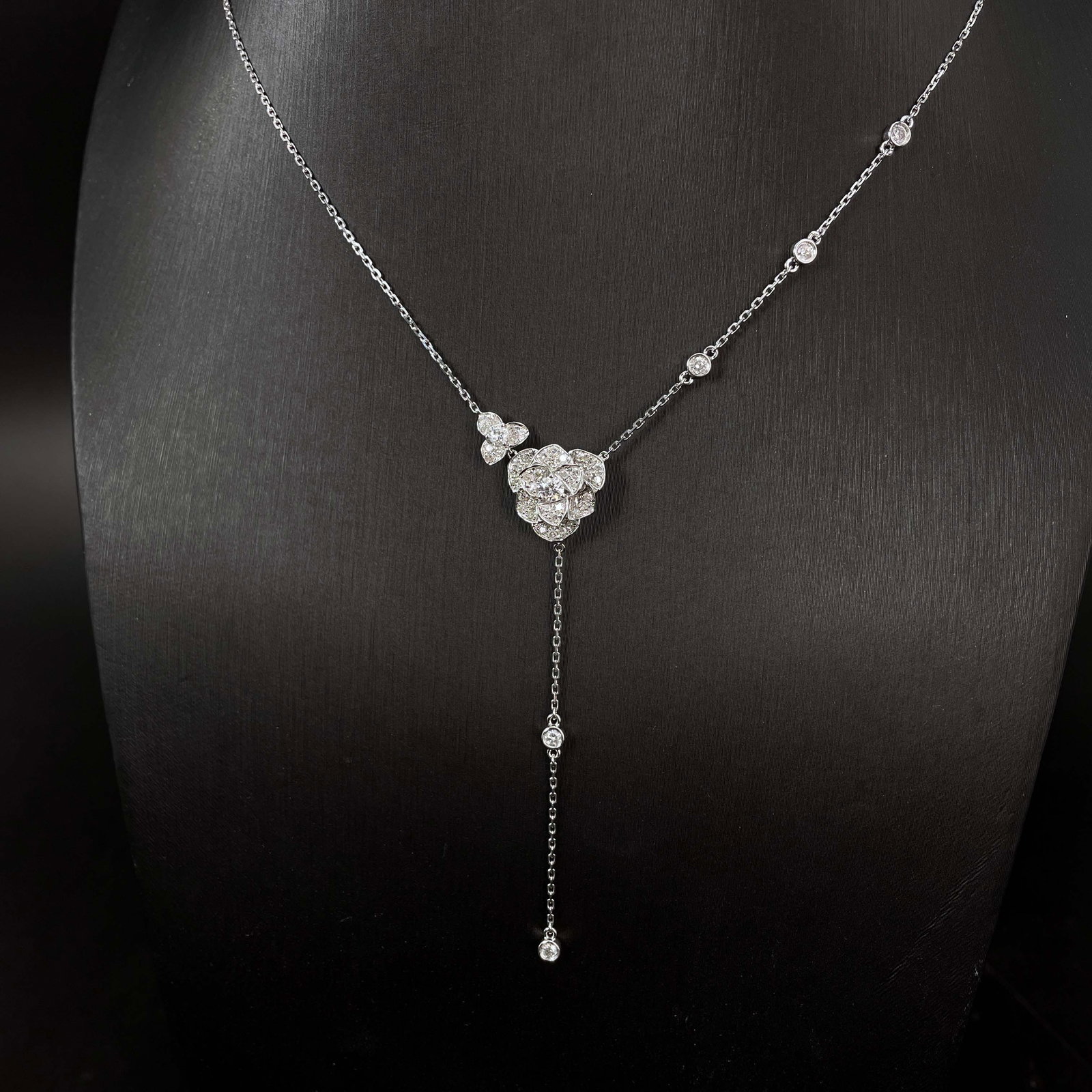14k Gold 0.6 Ct Natural H Diamond Necklace - 2